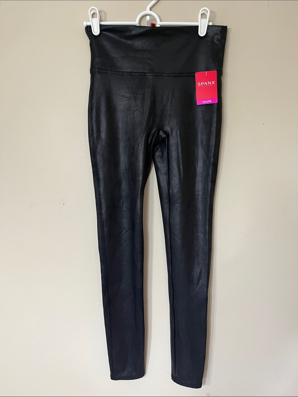 NWT SPANX Black Faux Leather High-Waist Leggings - Picture 2 of 3